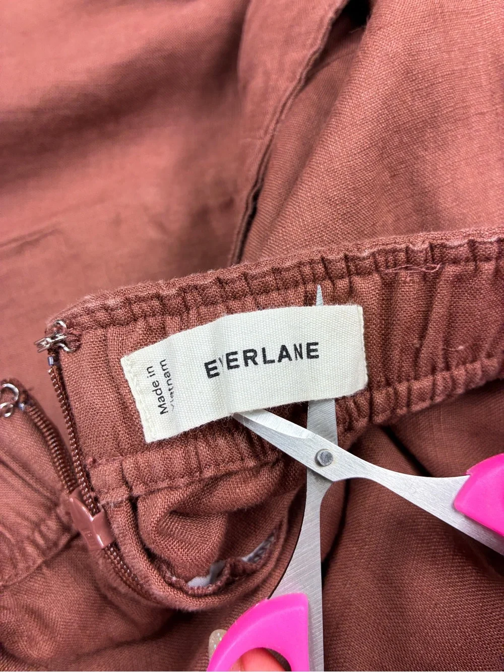 Everlane Brown Linen Utility Coveralls